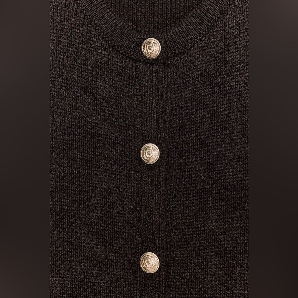 ZARA KNIT CARDIGAN WITH GOLDEN BUTTONS - Picture 7 of 8